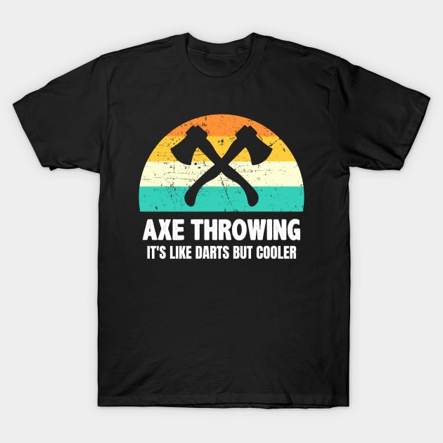 Retro Vintage Axe Throwing T-Shirt by monkeyflip